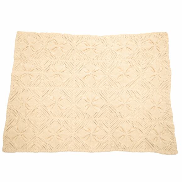 Vintage Off-White Crochet Afghan - Picture 2 of 7